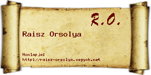 Raisz Orsolya névjegykártya